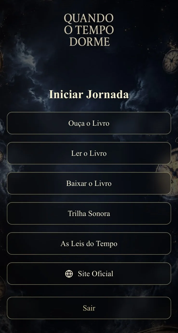 Menu do aplicativo QTD no celular