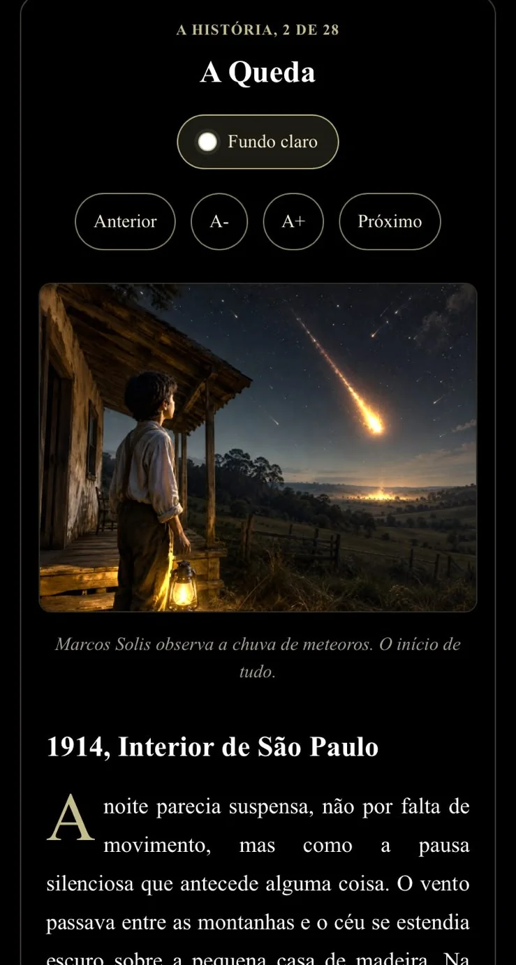 Leitura com fundo escuro