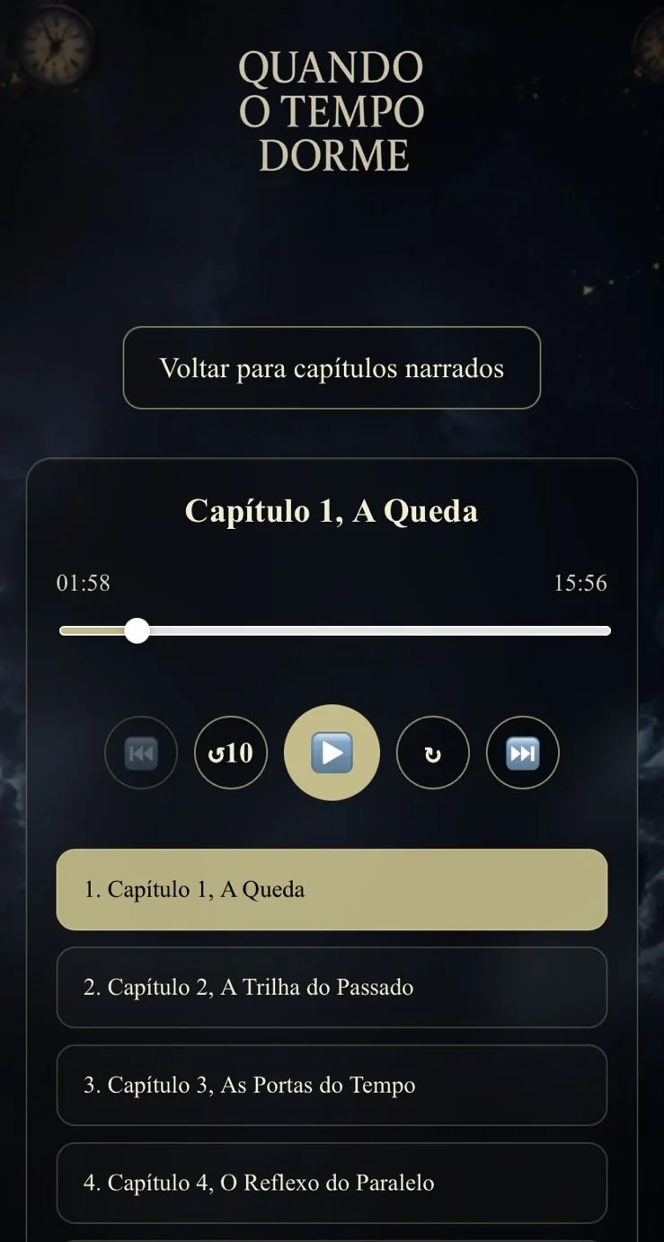 Reprodutor do audiobook QTD no celular